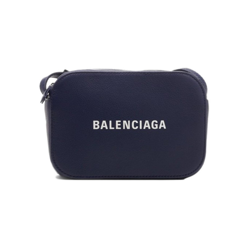 Camera Bag Leather Navy Blue