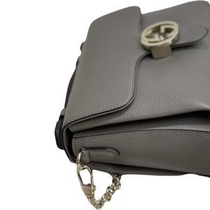 Interlocking GG Calfskin Leather Grey LGHW