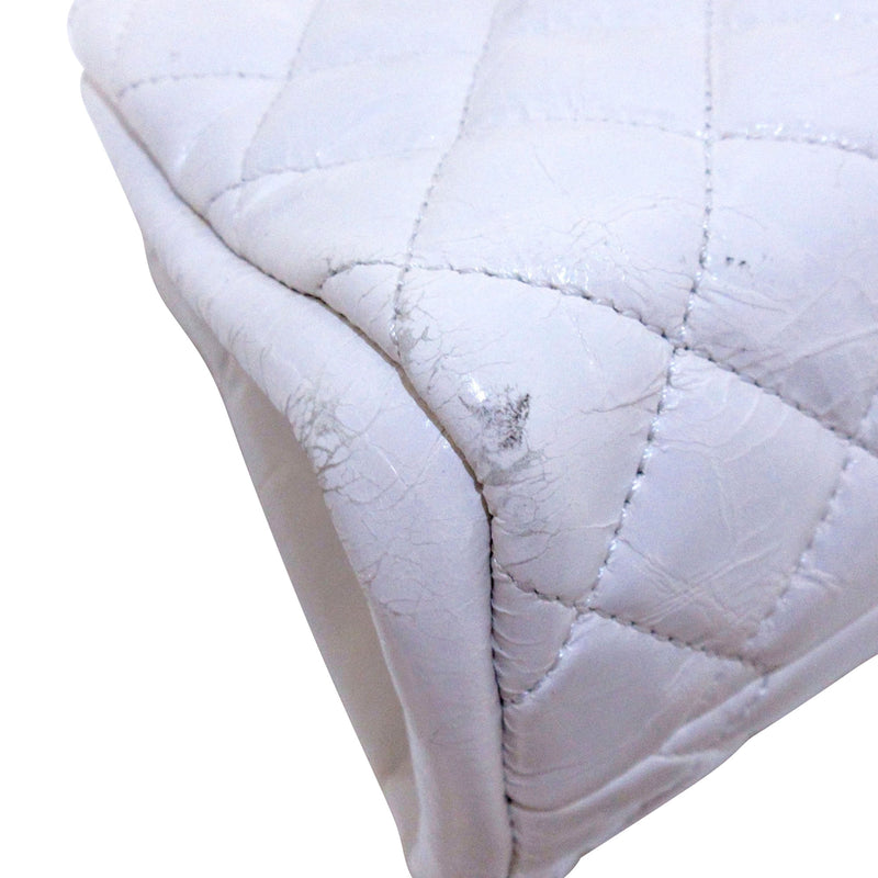 Mademoiselle Patent Leather Bowling Bag White - Bag Religion