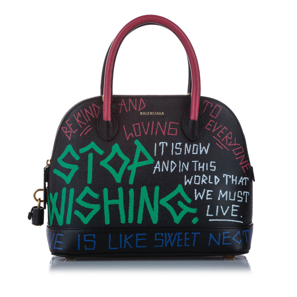 Graffiti Ville Satchel Black Bag GHW