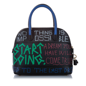 Graffiti Ville Satchel Black Bag GHW