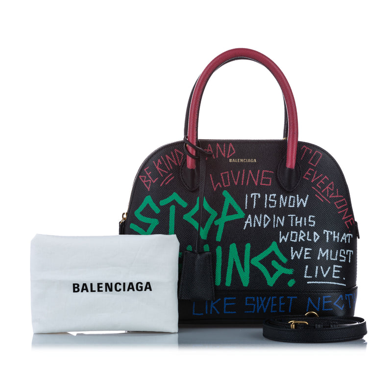 Graffiti Ville Satchel Black Bag GHW