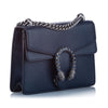 Dionysus Leather Crossbody Bag Blue SHW