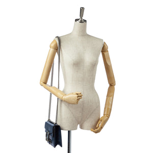 Dionysus Leather Crossbody Bag Blue SHW