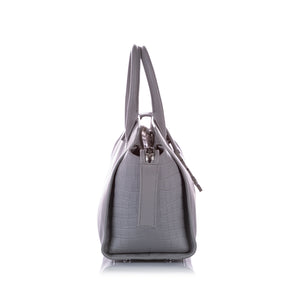 Downtown Cabas Leather Satchel Gray SHW