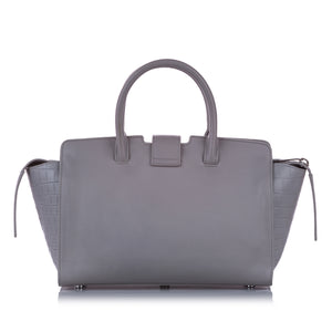 Downtown Cabas Leather Satchel Gray SHW