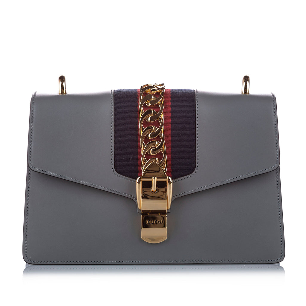 Sylvie Leather Shoulder Bag Gray - Bag Religion