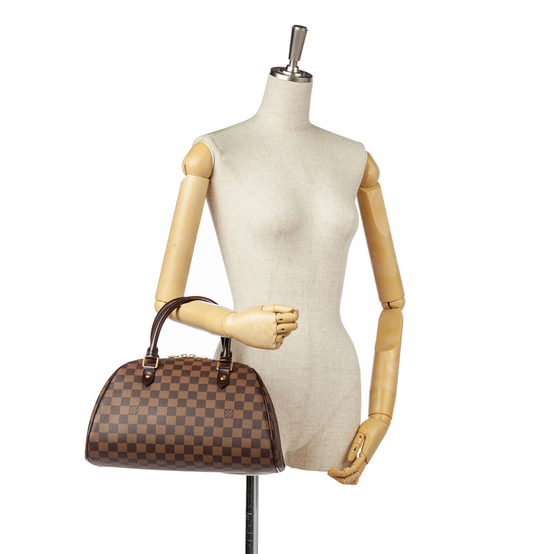 LOUIS VUITTON Damier Ebene Ribera MM Brown Satchel Bag