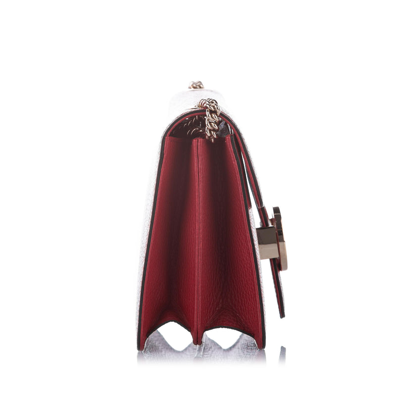 Interlocking Chain Leather Crossbody Bag Red - Bag Religion