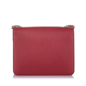 Interlocking Chain Leather Crossbody Bag Red - Bag Religion