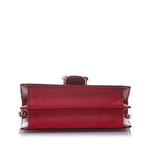 Interlocking Chain Leather Crossbody Bag Red - Bag Religion
