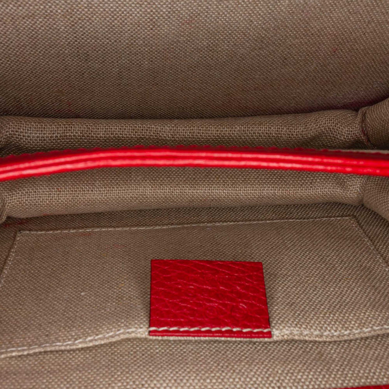 Gucci Icon GG Interlocking Wallet On Chain Red Crossbody Bag 615523 Red