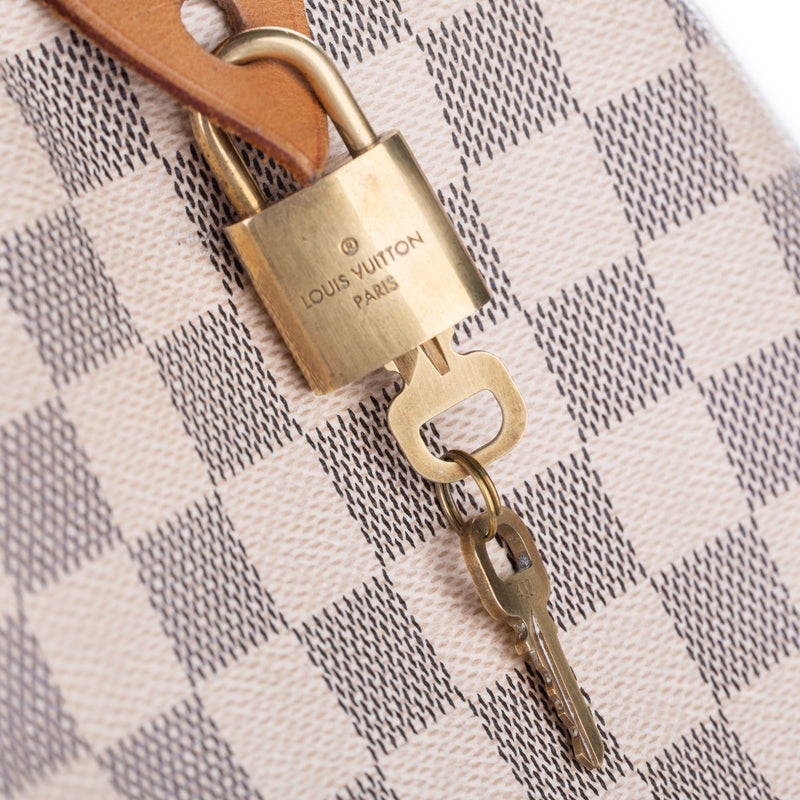 Louis Vuitton Speedy 35 Damier Azur canvas with lock and key