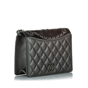 Matelasse Lambskin Leather Crossbody Bag Gray - Bag Religion