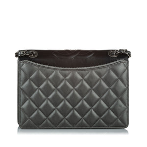 Matelasse Lambskin Leather Crossbody Bag Gray - Bag Religion