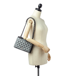 Matelasse Lambskin Leather Crossbody Bag Gray - Bag Religion