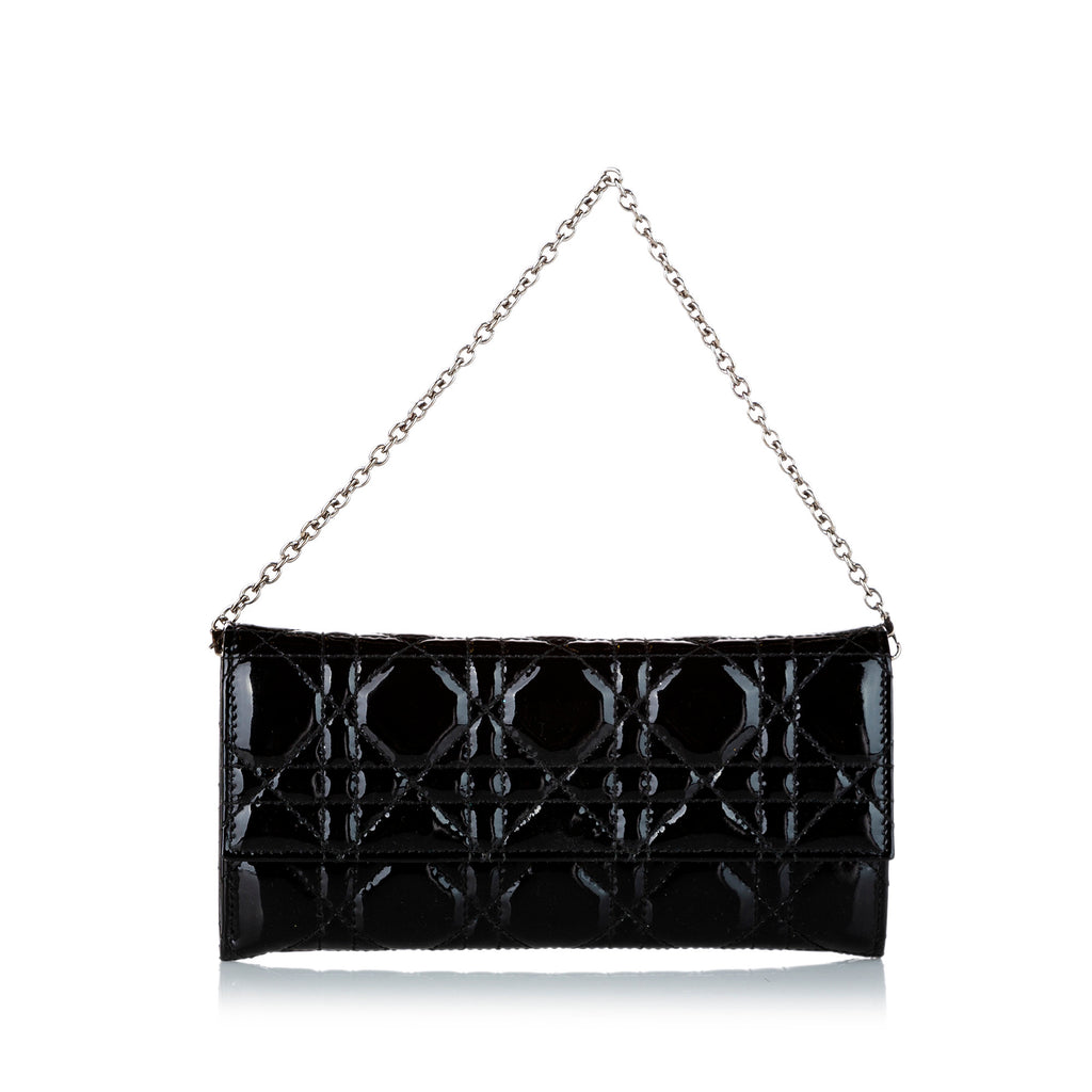 Cannage Patent Leather Chain Flap Black - Bag Religion