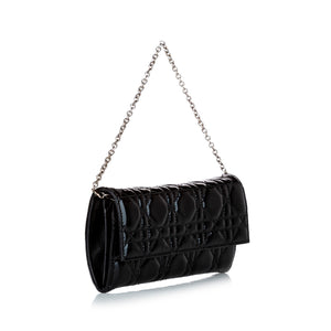Cannage Patent Leather Chain Flap Black - Bag Religion