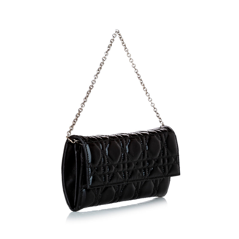 Cannage Patent Leather Chain Flap Black - Bag Religion