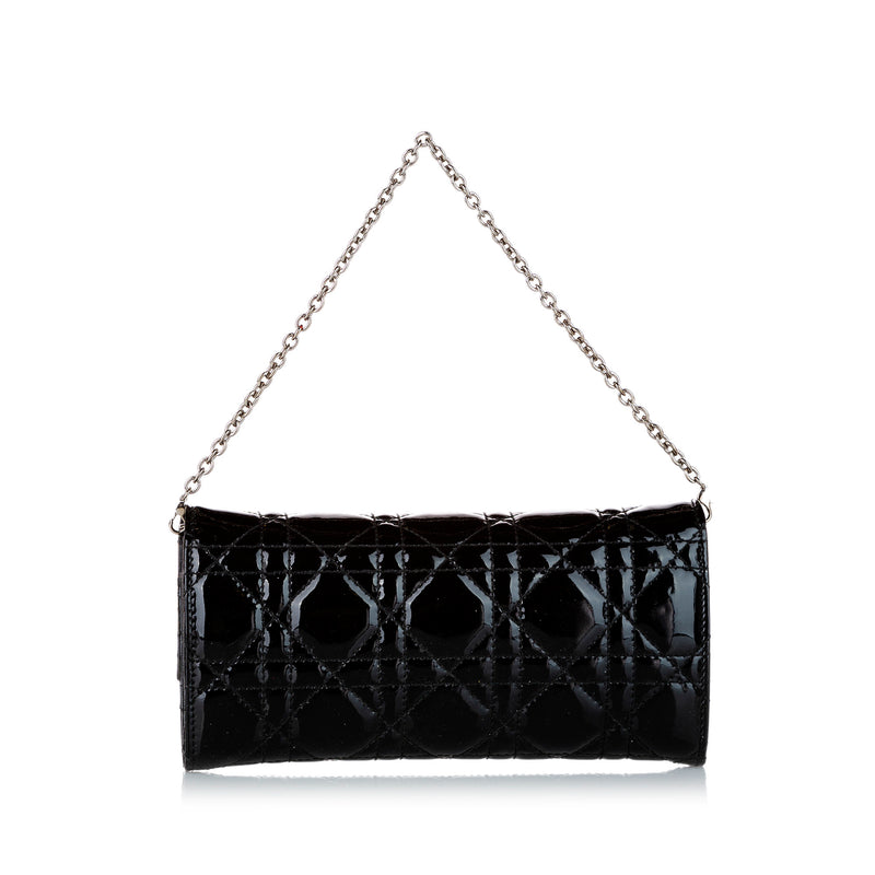 Cannage Patent Leather Chain Flap Black - Bag Religion