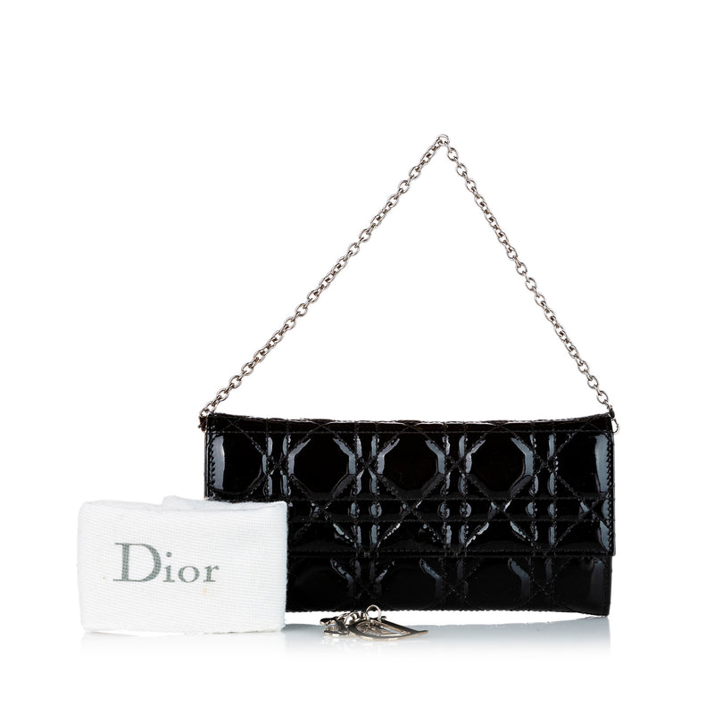 Cannage Patent Leather Chain Flap Black - Bag Religion