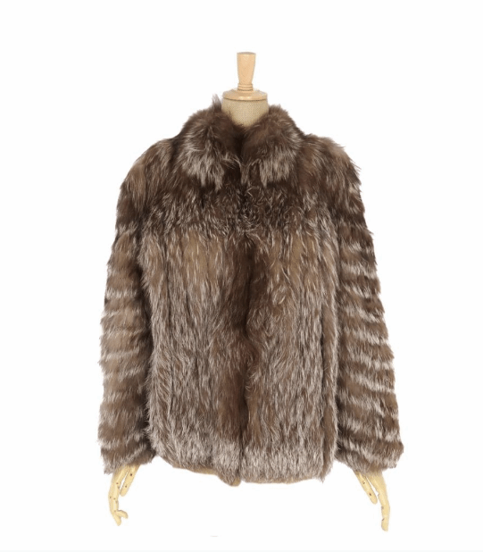 Silver Fox Ladies Mid-Length Fur Coat, Brown