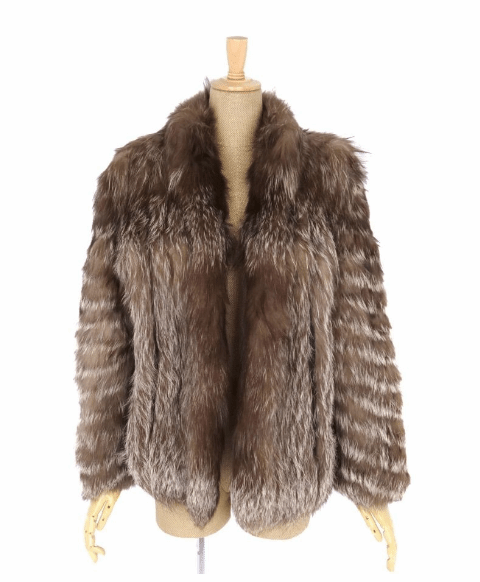 Silver Fox Ladies Mid-Length Fur Coat, Brown