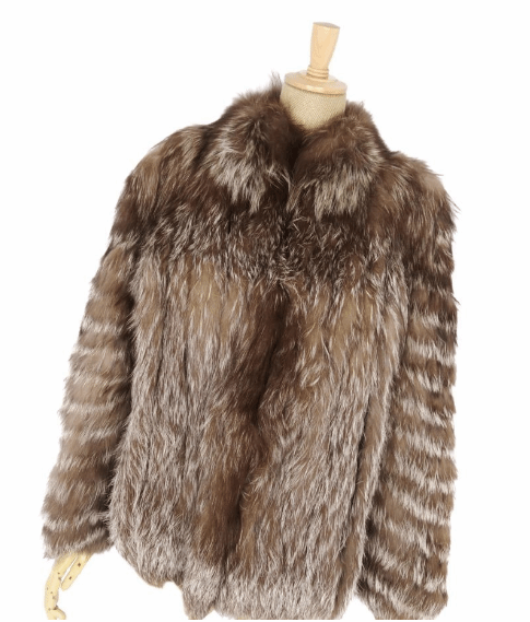 Silver Fox Ladies Mid-Length Fur Coat, Brown
