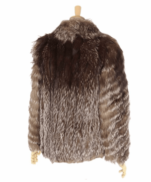 Silver Fox Ladies Mid-Length Fur Coat, Brown