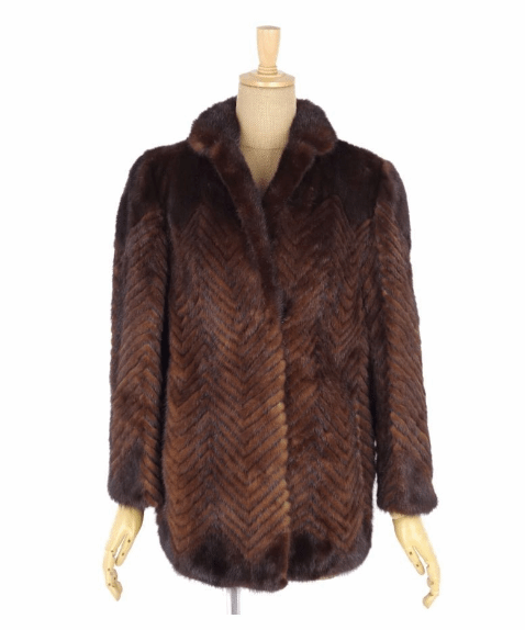 Mink Fur Ladies Coat in Brown