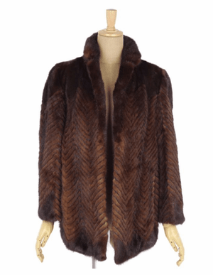 Mink Fur Ladies Coat in Brown