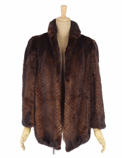 Mink Fur Ladies Coat in Brown