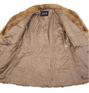 Soft Mink Fur Ladies Coat in Beige