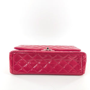 Double Flap Maxi in Hot Pink Patent Leather with SHW