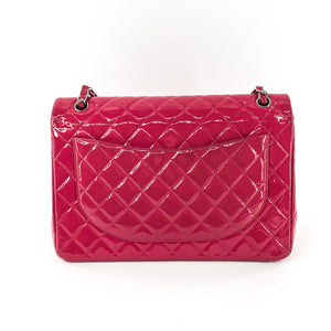 Double Flap Maxi in Hot Pink Patent Leather with SHW