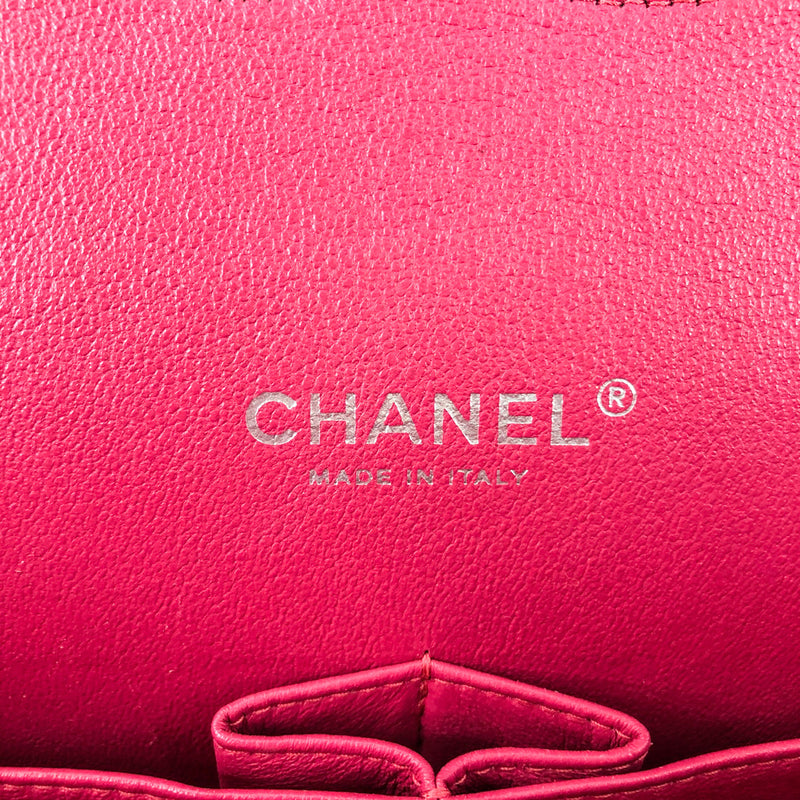 Double Flap Maxi in Hot Pink Patent Leather with SHW