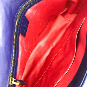 Marmont Matelasse Medium Shoulder Bag in Blue Velvet