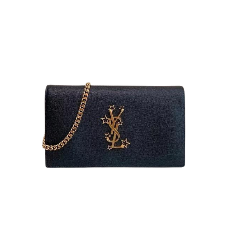 SAINT LAURENT YSL Monogram WoC Wallet On Chain -Large Black SHW