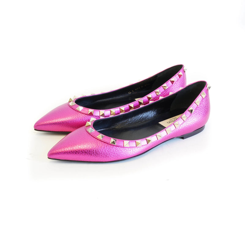 Rockstud Flats Metallic Peony