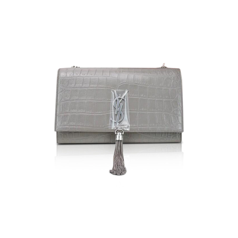 Ysl grey tassel bag hotsell