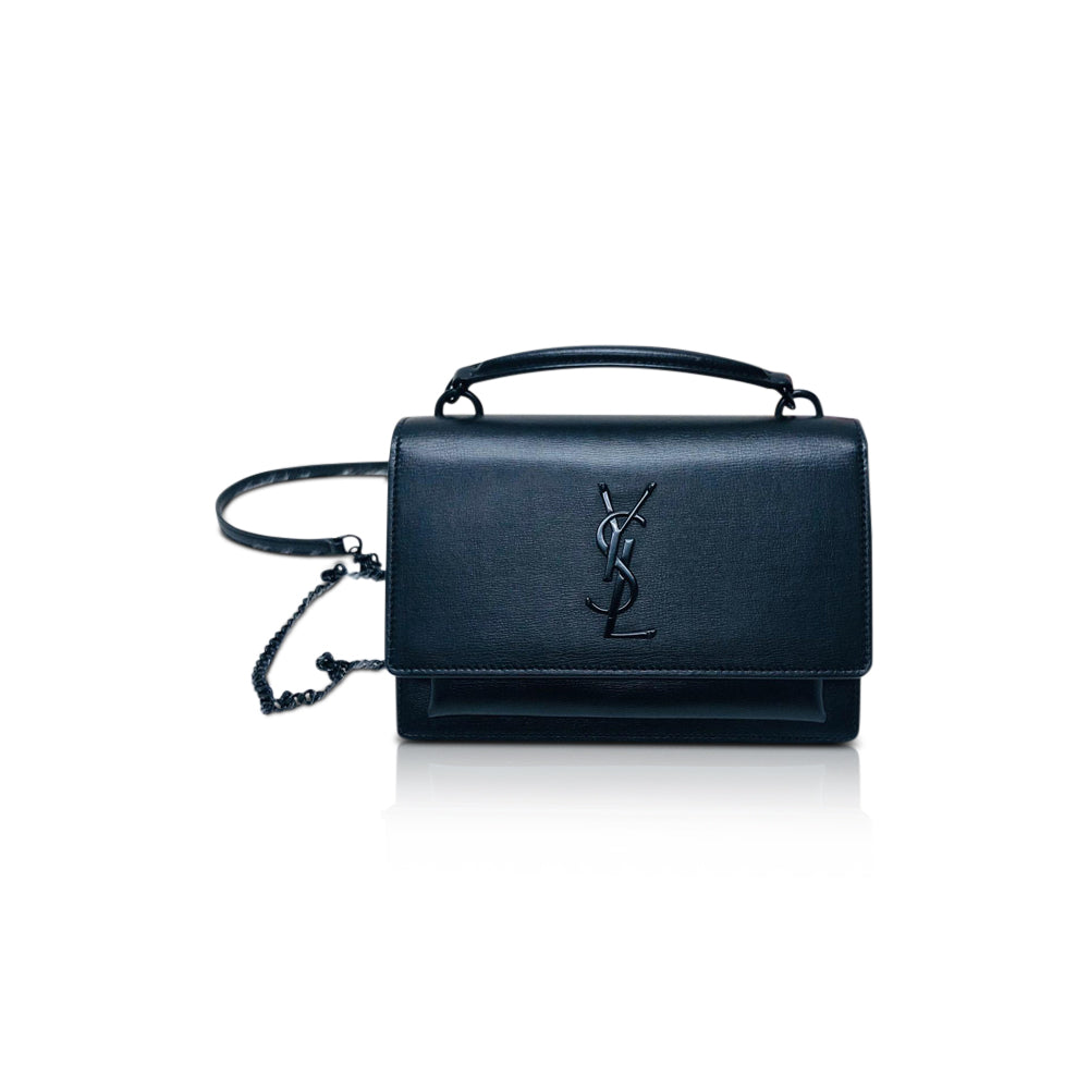 Black Sunset Monogram Crossbody Bag on Chain