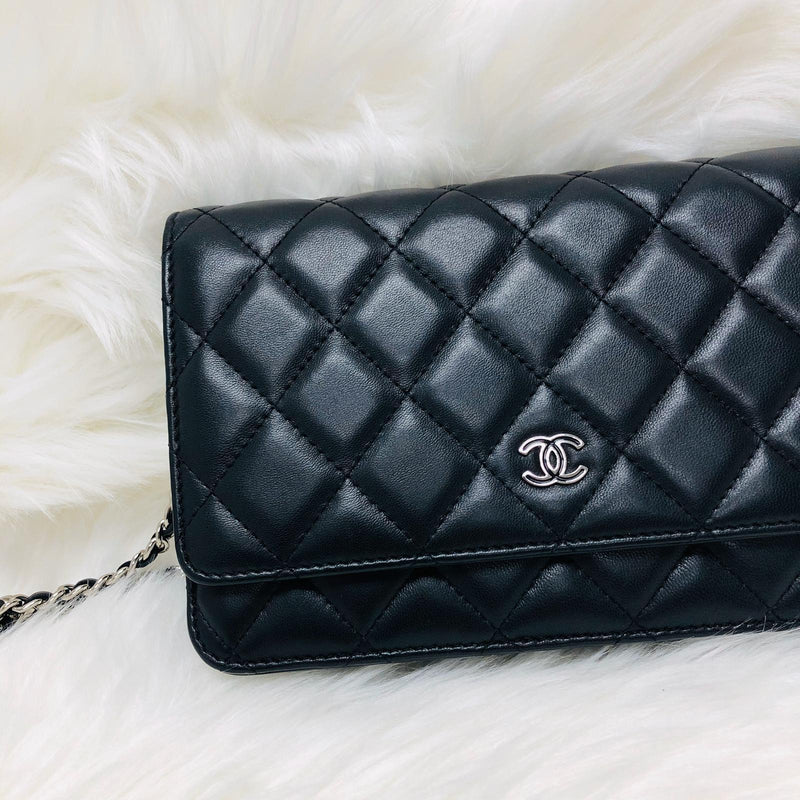 NIB 100AUTH CHANEL 22C Beige Clair Caviar Leather Classic Wallet On Chain  WOC  eBay