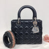 Medium Lady Dior Black Cannage Lambskin Bag with SHW