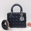 Medium Lady Dior Black Cannage Lambskin Bag with SHW