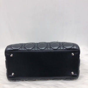 Medium Lady Dior Black Cannage Lambskin Bag with SHW