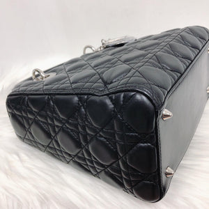 Medium Lady Dior Black Cannage Lambskin Bag with SHW