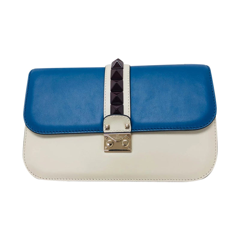 Rockstud Glam Lock Medium Leather Flap Bag in Tri Color