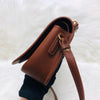 Charlotte Leather-Trimmed Brown Canvas Messenger Bag