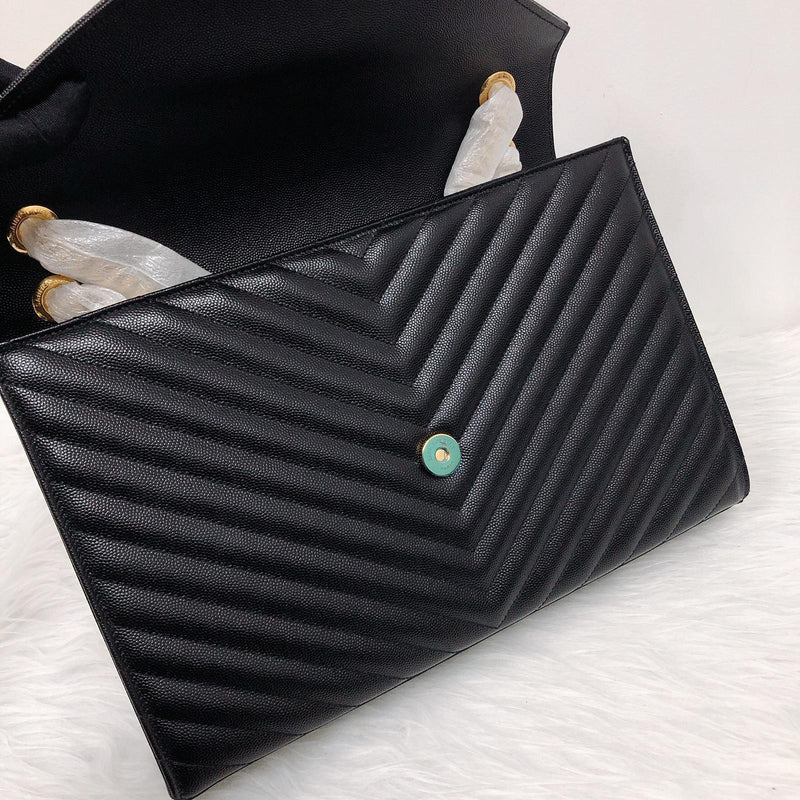Monogram saint laurent chain wallet in clearance black grain de poudre textured matelassé leather