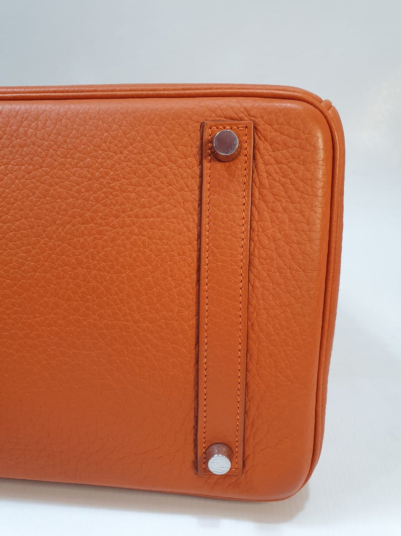 Birkin 35 Vache Liegee  J-Stamp Bag in Orange with PHW